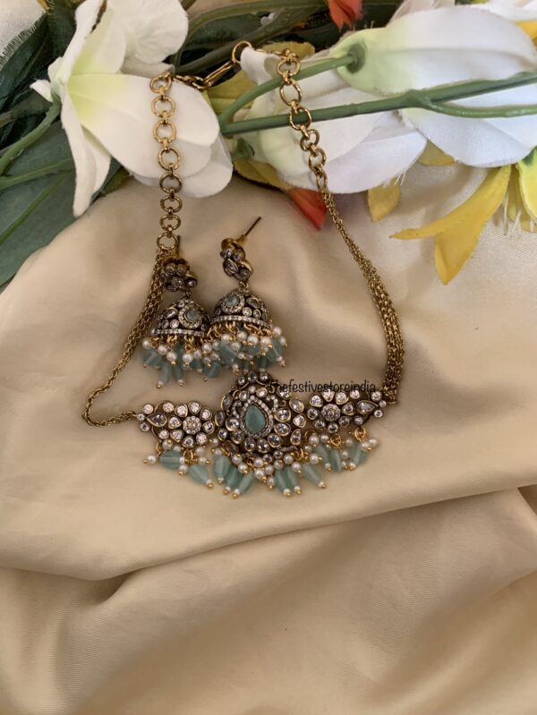 Budgeted Mint beads victorian choker set