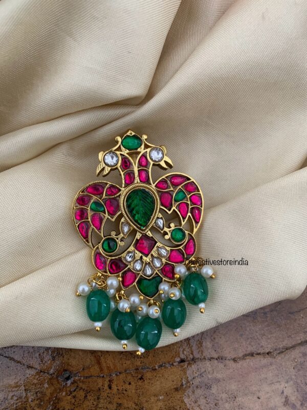 Classic mini Gandaberunda jadau pendant