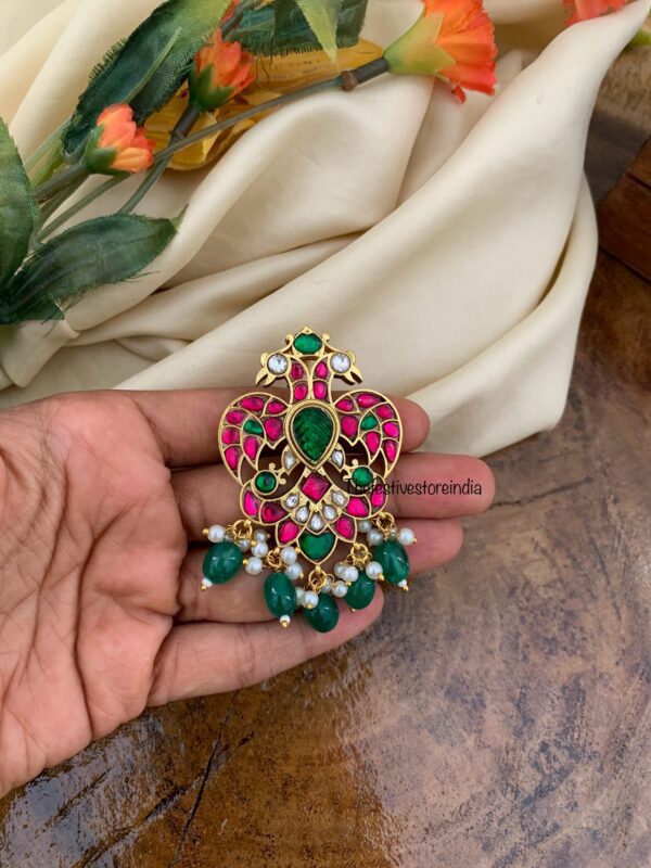Classic mini Gandaberunda jadau pendant