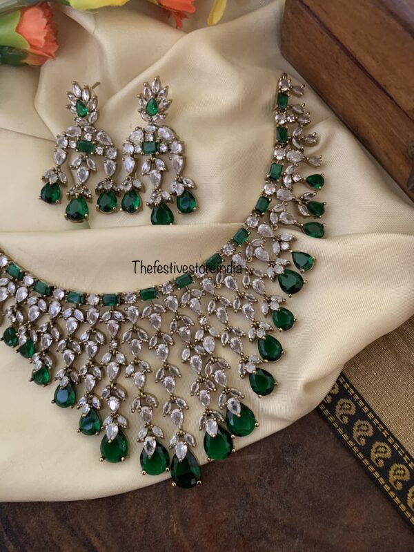 Bridal Emerald CZ choker set