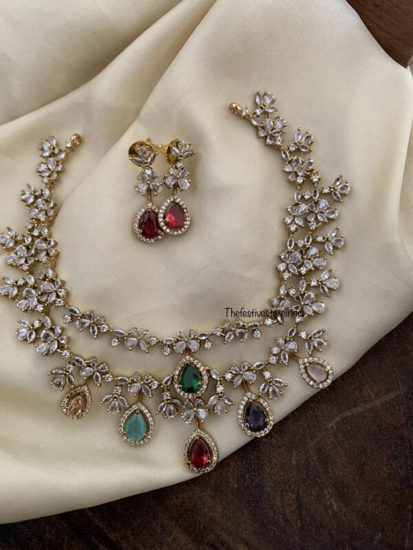 CZ pastel necklace set
