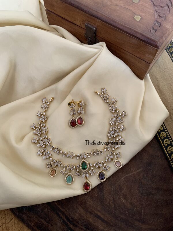 CZ pastel necklace set