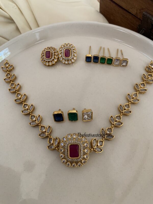 Leafy matte changeable set choker set