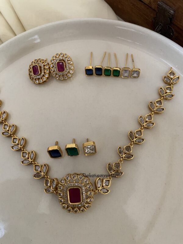 Leafy matte changeable set choker set