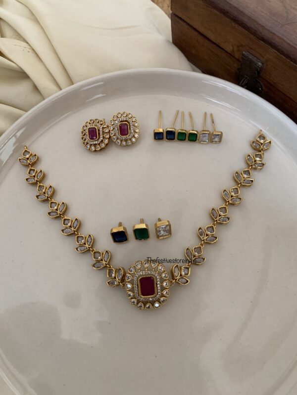 Leafy matte changeable set choker set