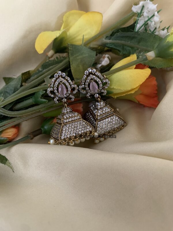 Victorian box pink jhumkas