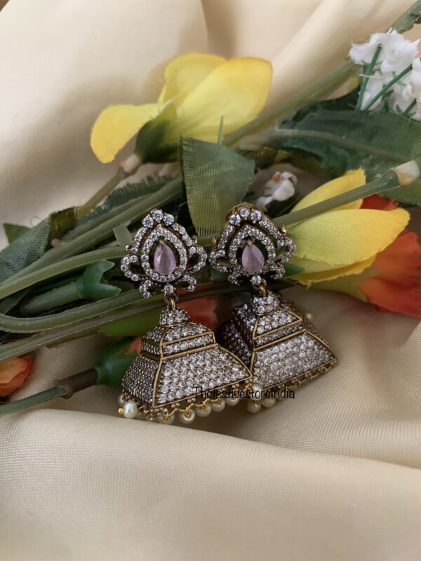 Victorian box pink jhumkas