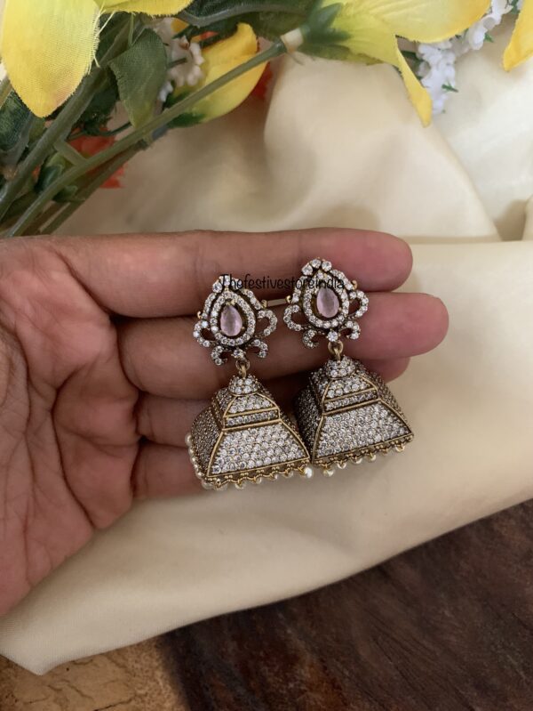 Victorian box pink jhumkas