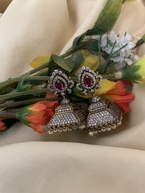 Victorian box ruby jhumkas