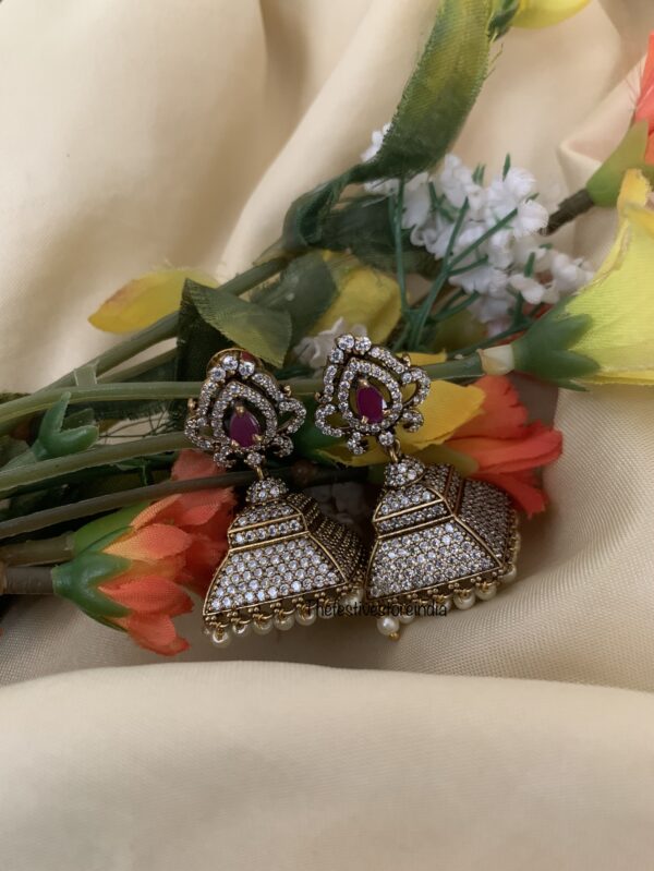 Victorian box ruby jhumkas