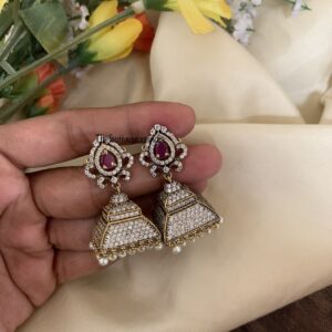 Victorian box ruby jhumkas