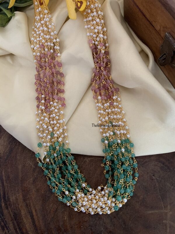 15 layer Pastel pearls mid length maala