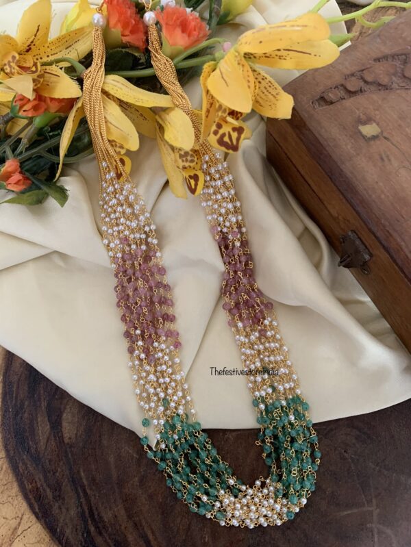 15 layer Pastel pearls mid length maala