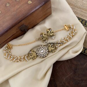 Jadau floral navilu choker set