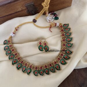 Budgeted Matte maanga necklace set