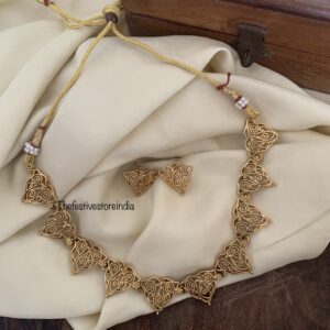 Budgeted all gold carved choker/necklace set