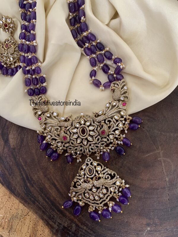 Purple beads Victorian haaram set