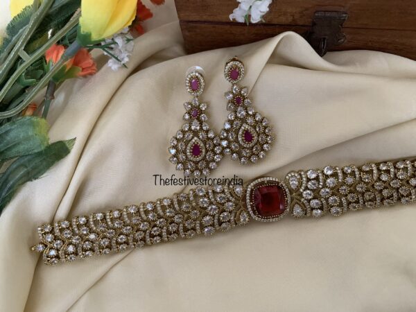 Statement Victorian Ruby stone choker set