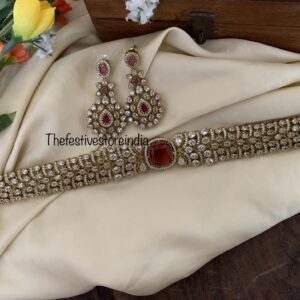 Statement Victorian Ruby stone choker set