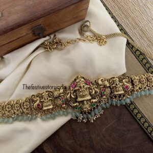 Budgeted Bridal mint drops Lakshmi hipchain