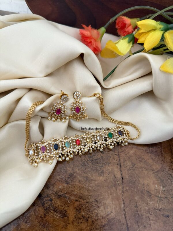 Mini Navarathna choker set