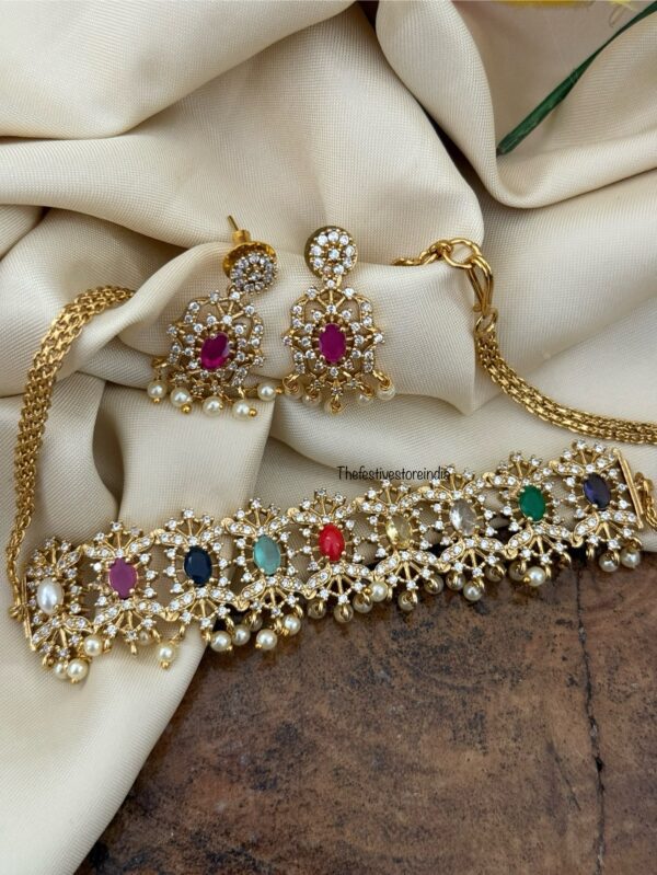 Mini Navarathna choker set