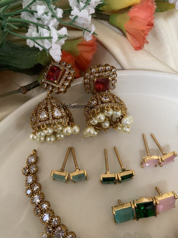 Statement Moissanite look changeable set