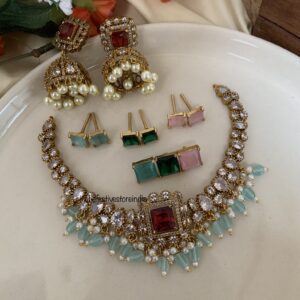 Statement Moissanite look changeable set