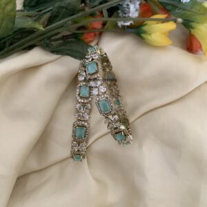 CZ mint stone Bangles - Set of 2