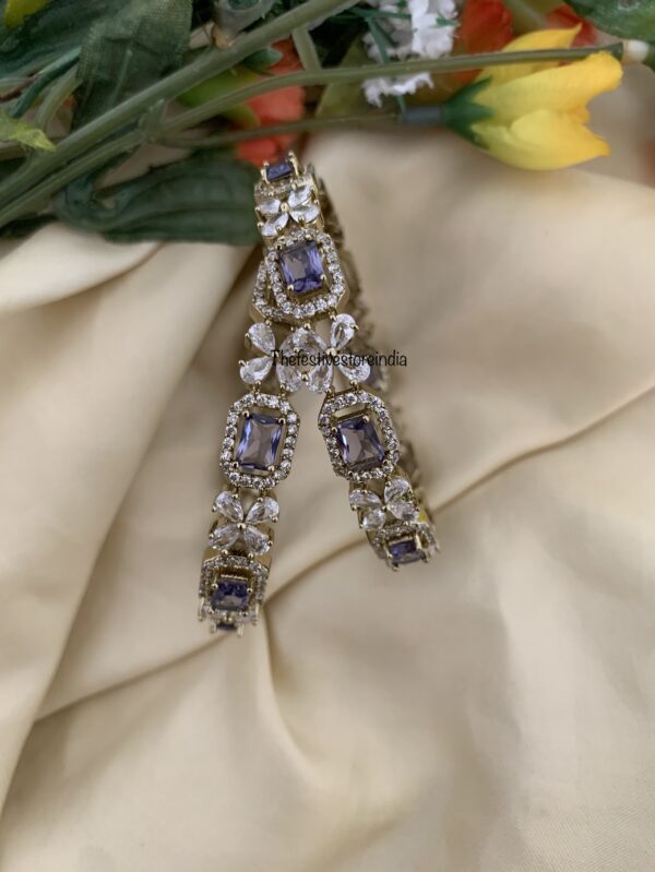 CZ Lavender/purple Bangles - Set of 2