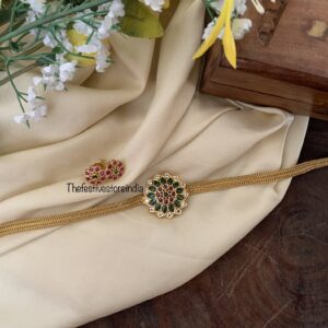 Budgeted floral green pendant choker set