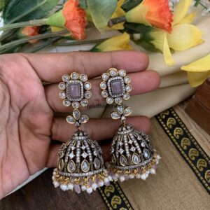 Victorian Pink block jhumkas