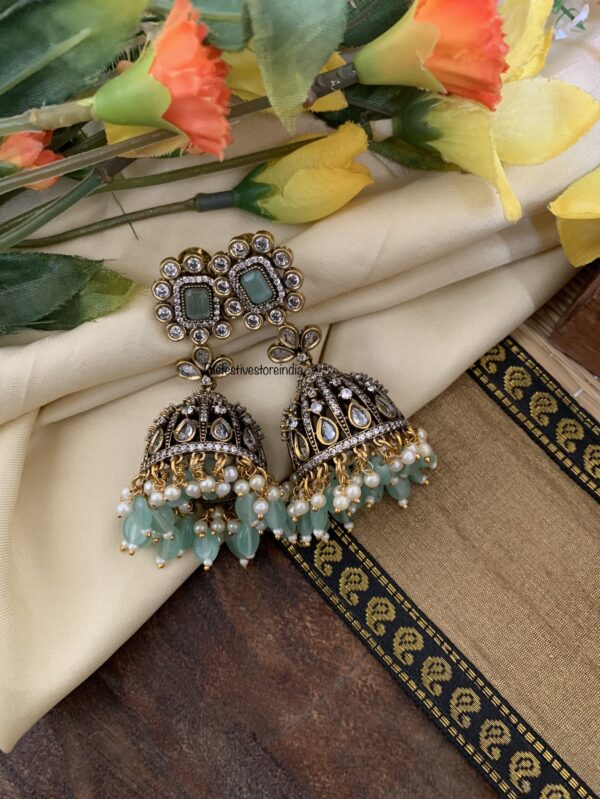 Victorian Mint block jhumkas
