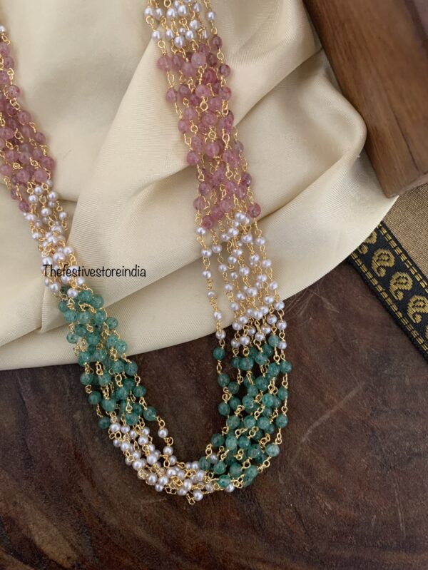 8 layer pastel pearls mid length maala