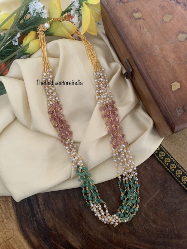 8 layer pastel pearls mid length maala
