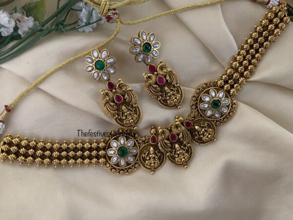 Jadau kaasu lakshmi choker / necklace set