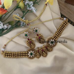 Jadau kaasu lakshmi choker / necklace set