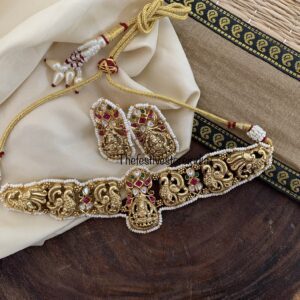 Jadau Lakshmi pearl choker set