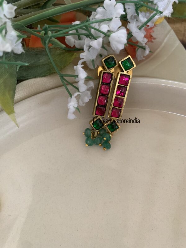 Real KC pearls Red green necklace set