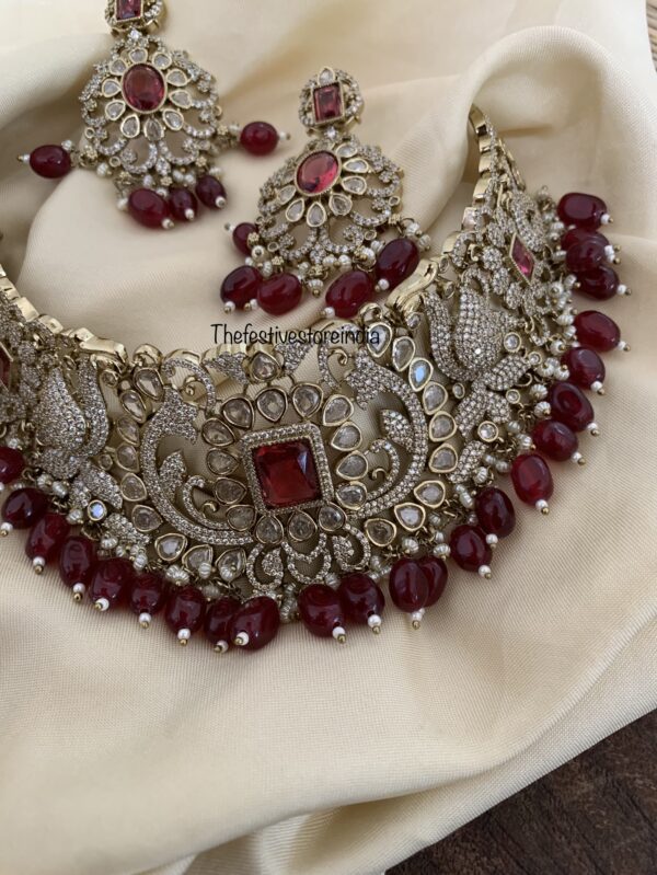 Bridal maroon choker set