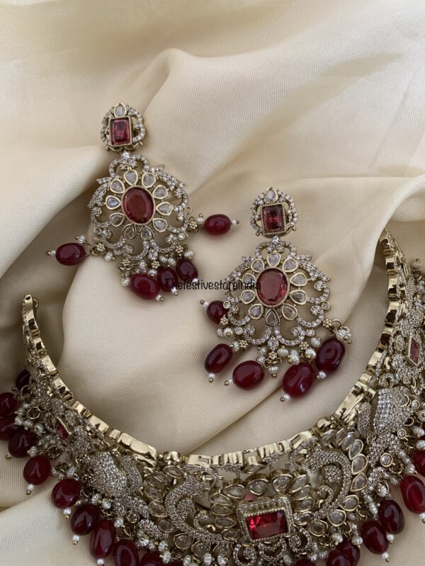 Bridal maroon choker set