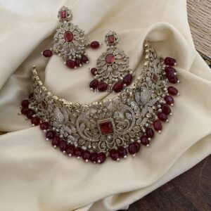 Bridal maroon choker set