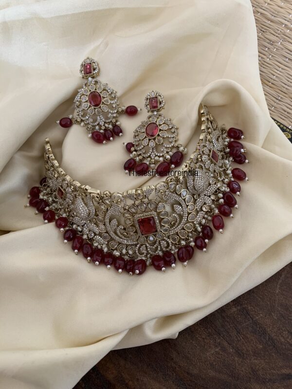 Bridal maroon choker set
