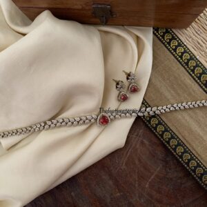 Budgeted leafy ruby Victorian choker necklace set