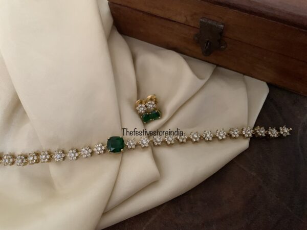 Classic Diamonds emerald AD choker necklace set