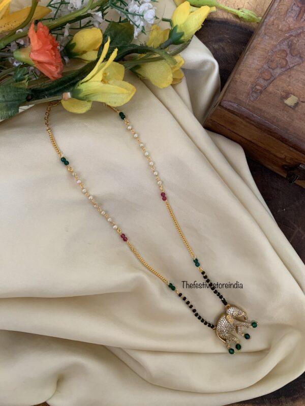 Budgeted AD Elephant pendant Mangalsutra chain