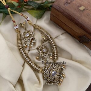 AD all white pendant kanti set