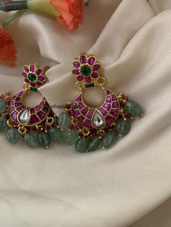 Jadau kemp chandbali earrings