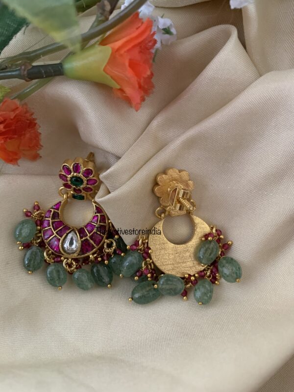 Jadau kemp chandbali earrings