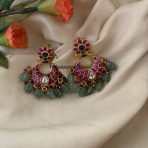 Jadau kemp chandbali earrings